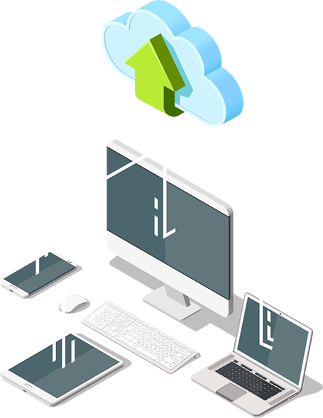 22243 455 Cloud migration solutions represented by devices connected to the cloud